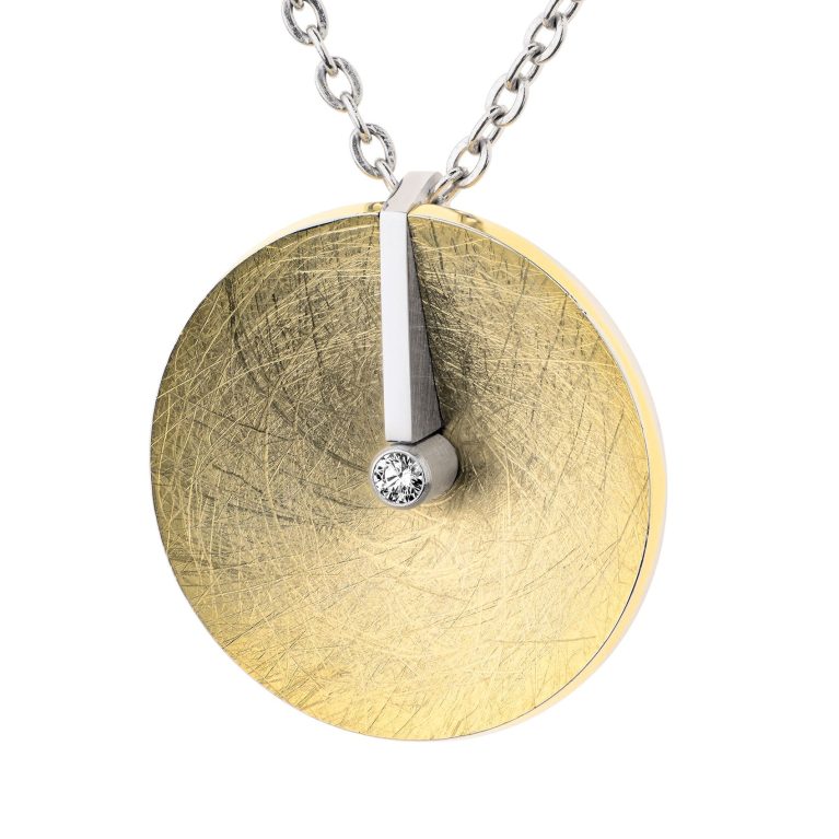 Colgante de acero con bte.0,035ct. TW/SI