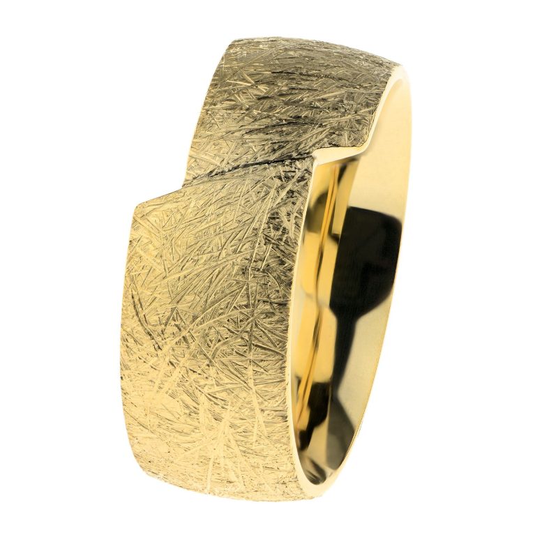 Anillo acero dorado mate
