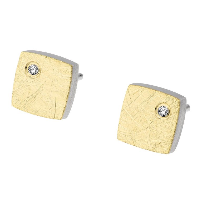 Pendientes 6x6 con btes.0,02ct. TW/SI