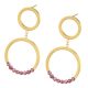 Pendientes dorados con granates facetados