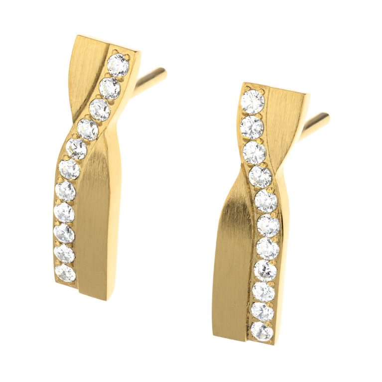 Pendientes dorados con circonitas
