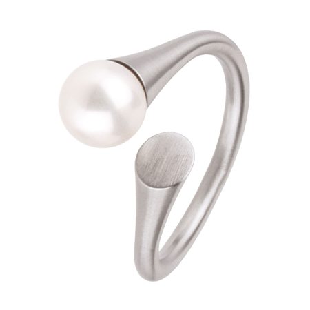 Anillo dorado con perla cultivada