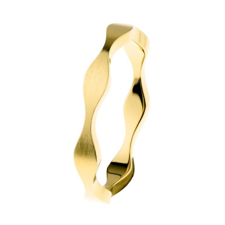 Anillo ED de acero dorado 3mm.