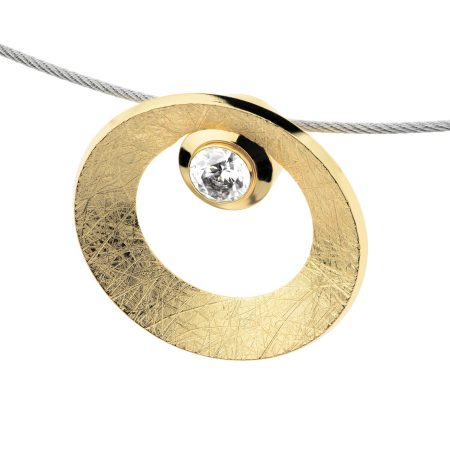 Colgante dorado 17mm con circonita