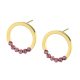 Pendientes dorados con granates facetados