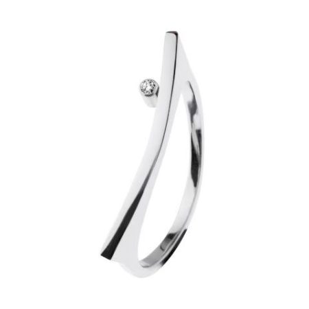 Anillo de acero con bte.0,02ct. TW/SI