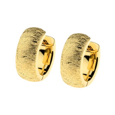 Pendientes de acero dorado rayado