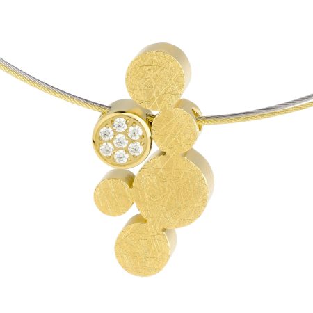 Gargantilla de acero dorado con circonitas