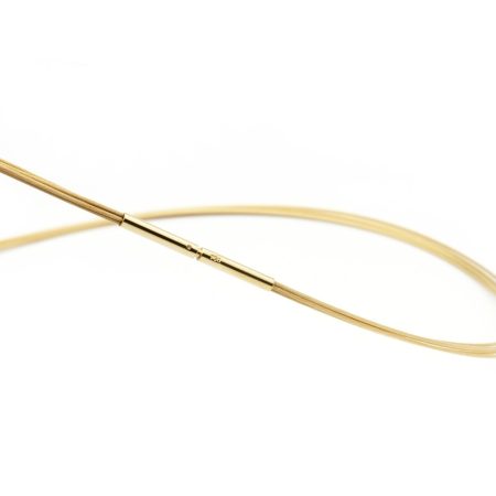 Cable de acero 3 hilos doble clip en dorado (42cm)