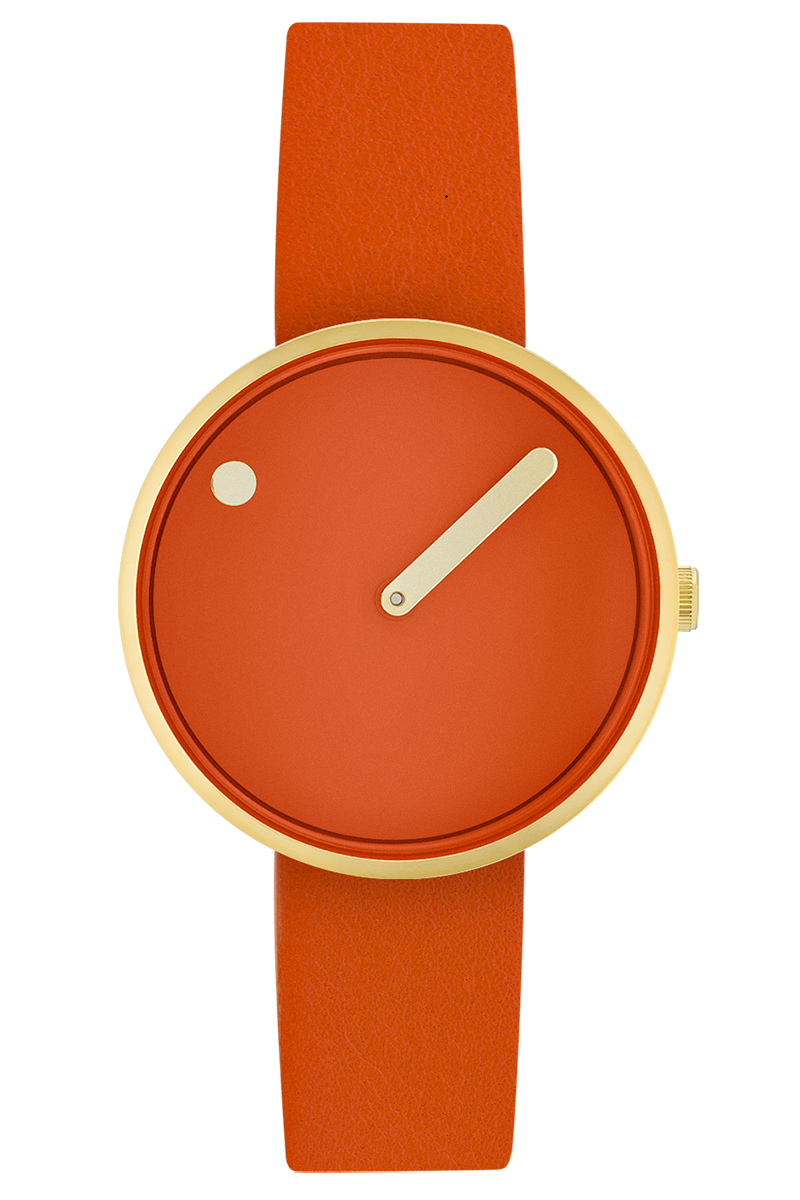 PICTO 34 MM / MANGO DORADO / PIEL MANDARINA