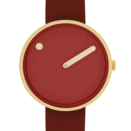 PICTO 34 MM / ROJO CANELA / PIEL ROJO RUBI