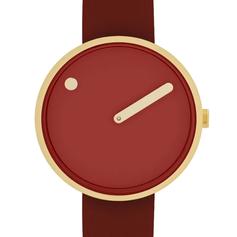 PICTO 34 MM / ROJO CANELA / PIEL ROJO RUBI