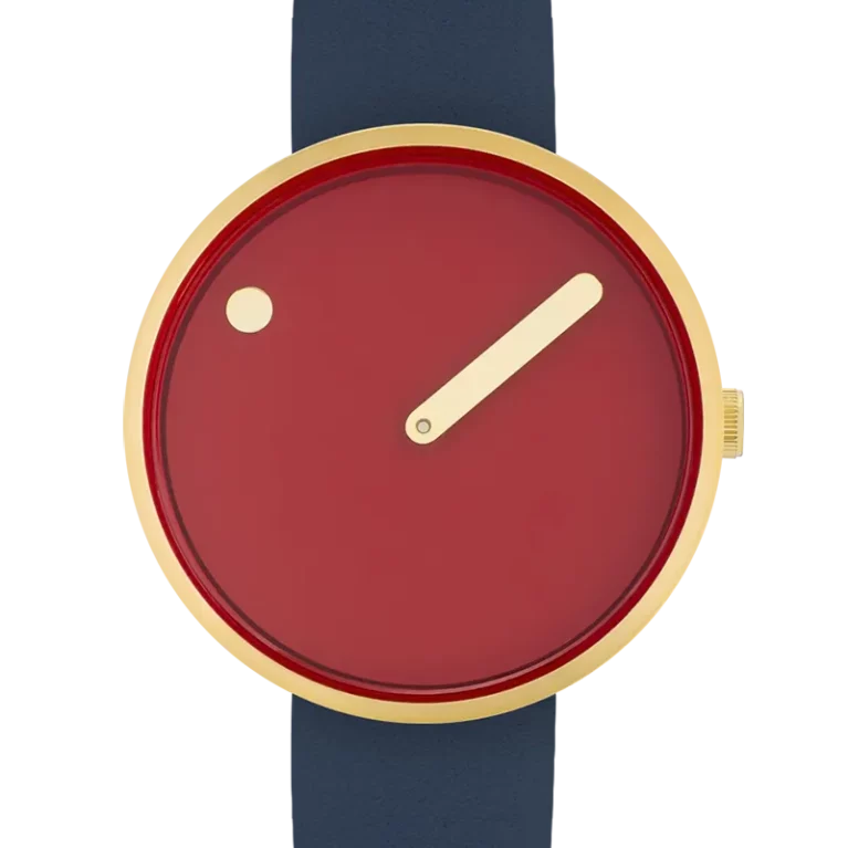 PICTO 34 MM / ROJO CANELA / PIEL AZUL MEDIANOCHE