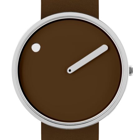 PICTO 40 MM / MARRÓN CHOCOLATE / PIEL MARRÓN CHOCOLATE