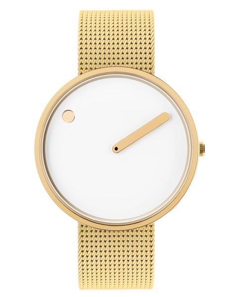 PICTO 40 MM / BLANCA / MALLA DORADA