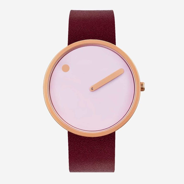 PICTO 40 MM / ROSA EMPOLVADO / PIEL ROJO BURDEOS