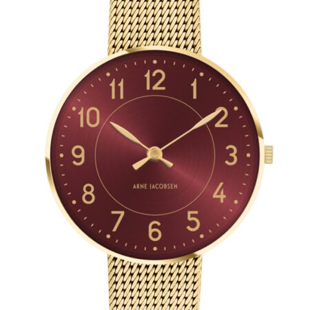 Arne Jacobsen STATION 34 MM / MALLA DORADA / ESFERA BURDEOS