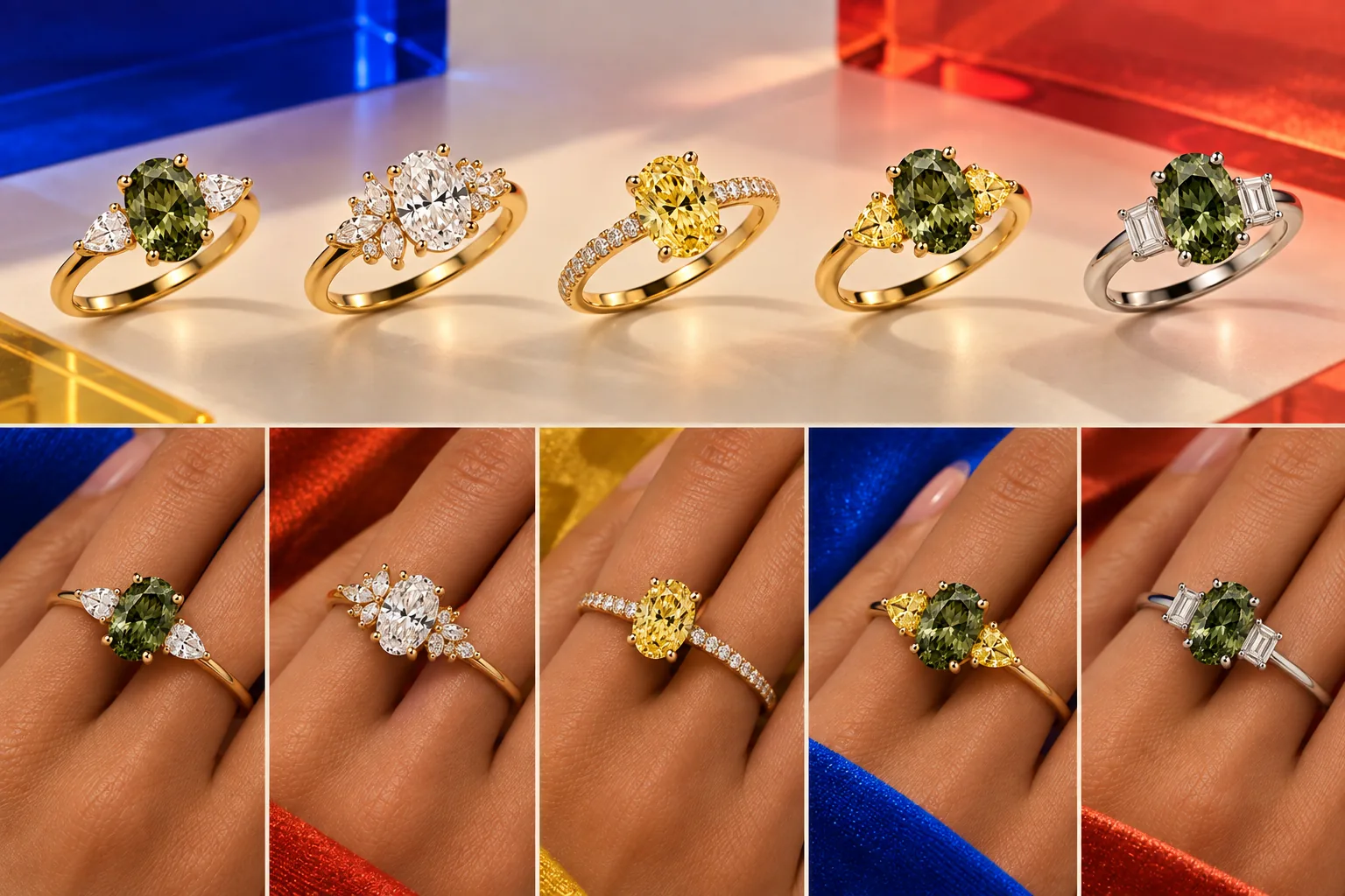 Anillos con diamantes naturales y de laboratorio de Pepe Alba